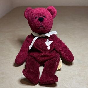 Holy Bible Sacrament Series - Grace 1999 Plush Burgundy Teddy Bear w/ White Bow